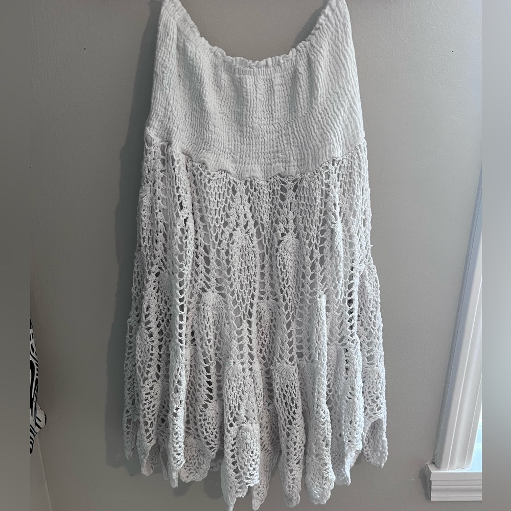 RAVIYA small boho skirt with lace details mid length